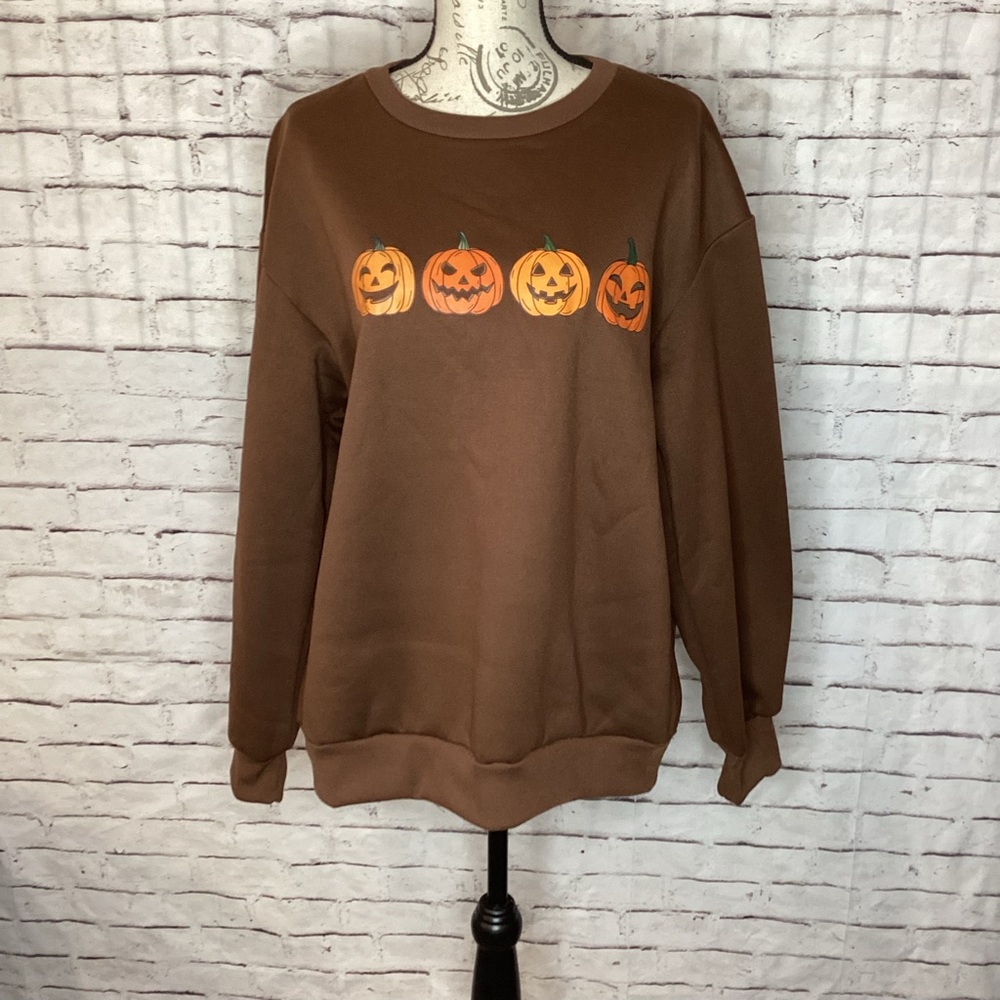 Pumpkin Jack O Lantern Halloween Fall Thanksgiving Sweatshirt NEW!